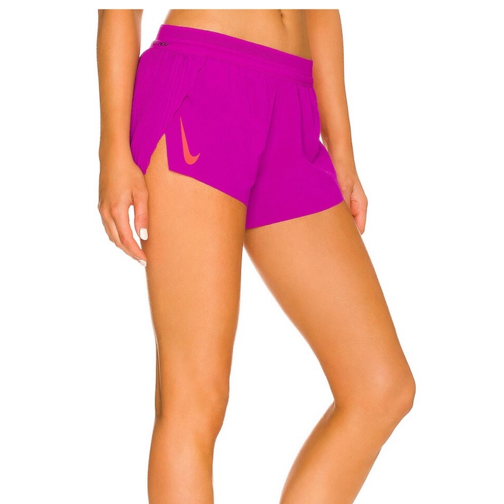 Nike racing shorts purple and orange medium